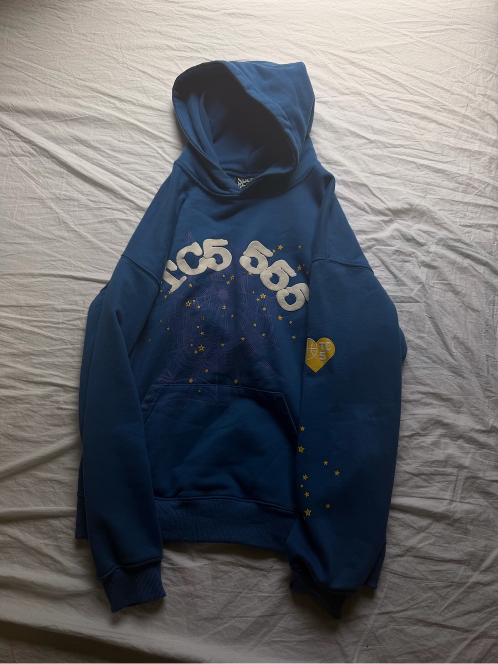 SP5DER WORLDWIDE BLUE TC5555 HOODIE